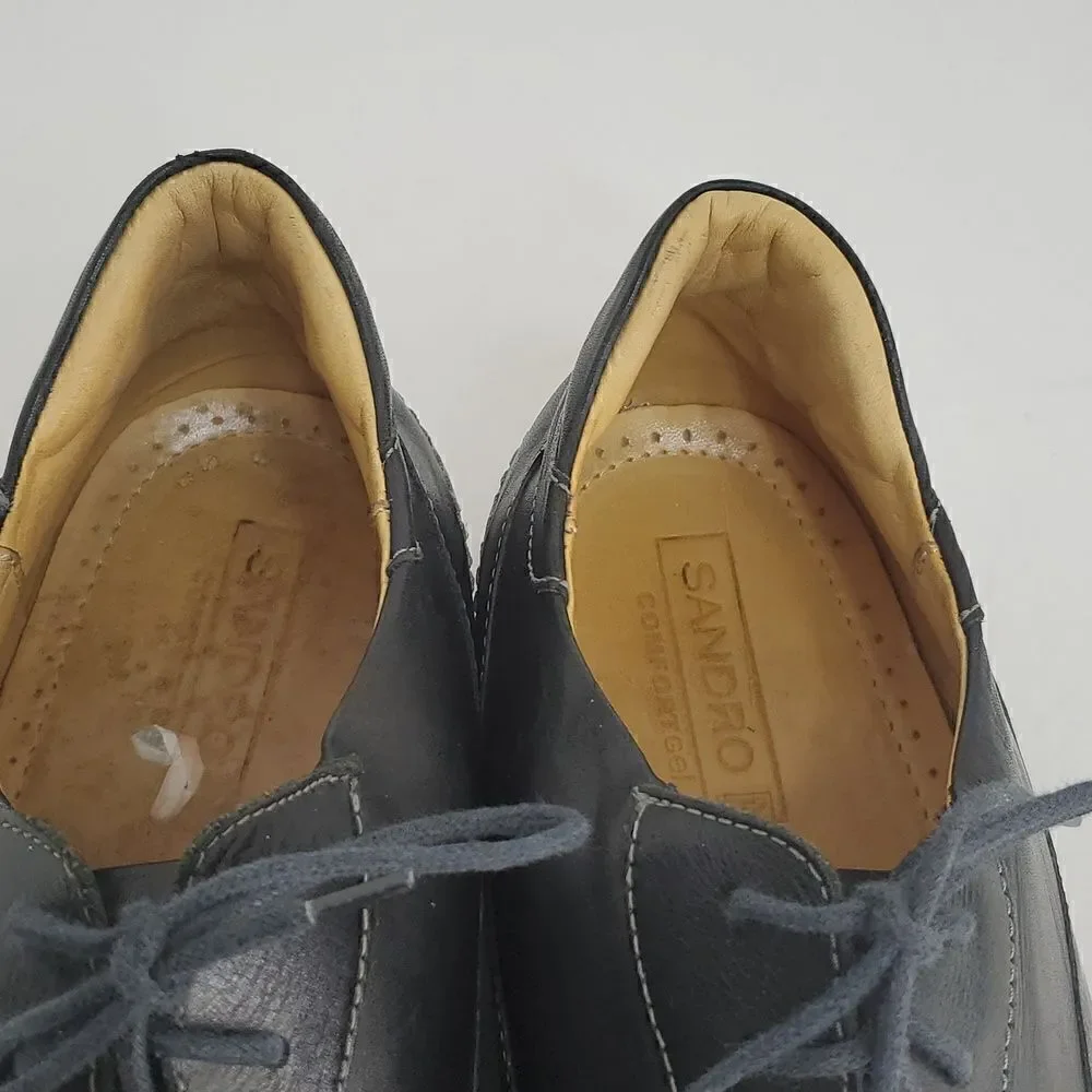 Sandro Kurt 2214 Men's Black Leather Lace up Comfort Oxfords Shoes Size 12D
